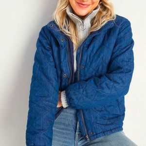 Quilted denim puffer jacket